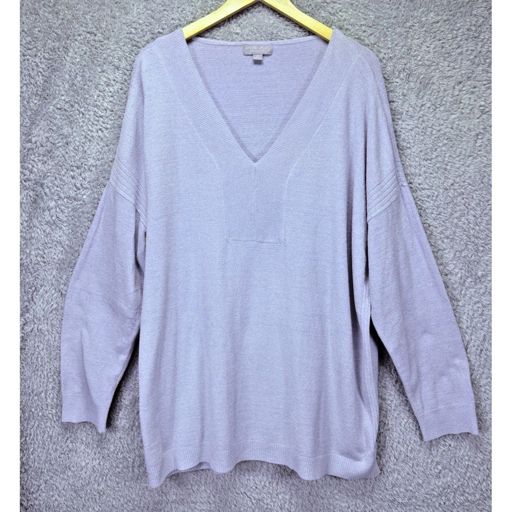 Barefoot Dreams CozyChic Ultra Lite Tunic Women 3X Violet Purple V Neck Soft EUC
